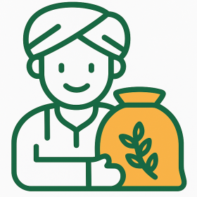 Farmer with Sack Icon Illustration e1758619700221